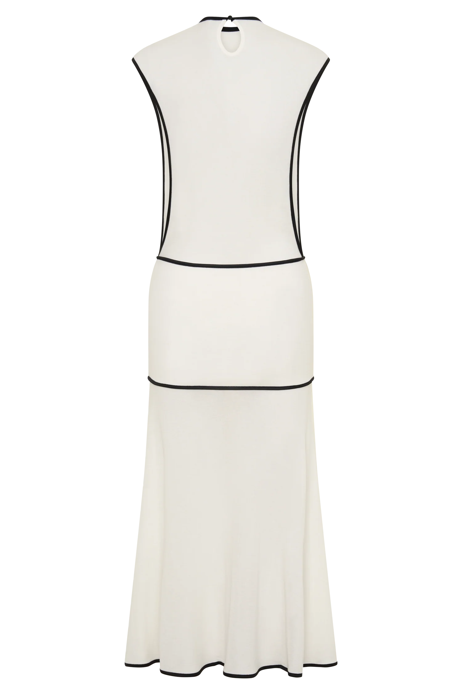 Aris Sleeveless Sheer Maxi Dress - Black/White