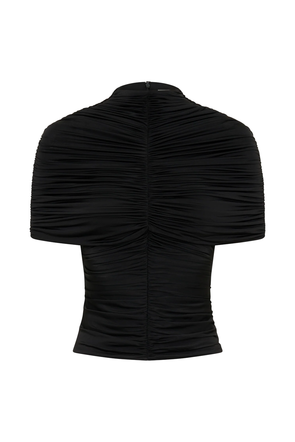 Linh Slinky High Neck Gathered Top - Black