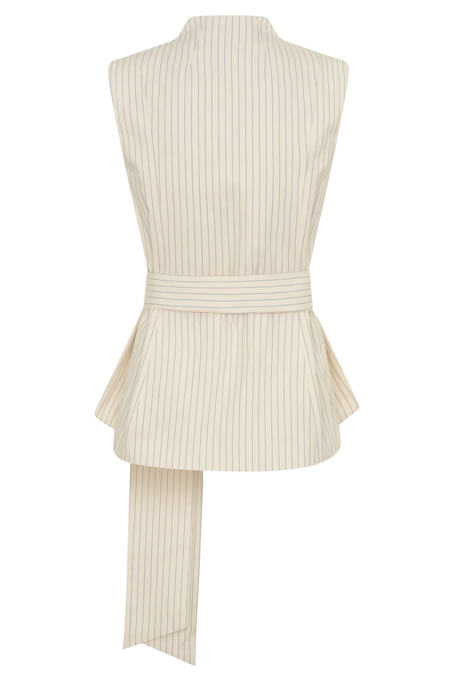 Alina Waist Tie Sleeveless Top - Stripe