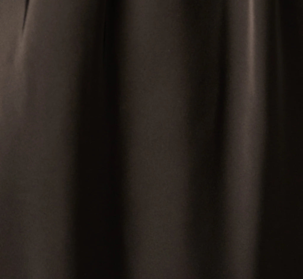Stretch Satin Hardware Halter Collar Gown In Black