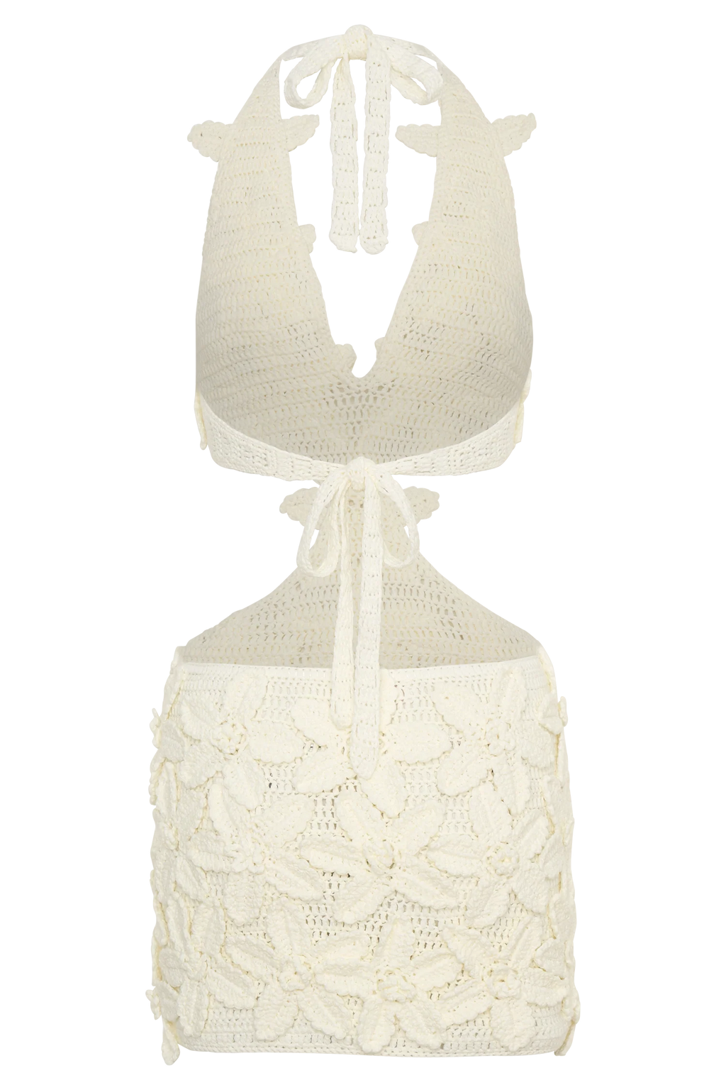 Jaylene Floral Crochet Mini Dress - White