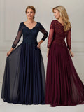 Lace and Tulle A-Line Gown with Sweeping Train