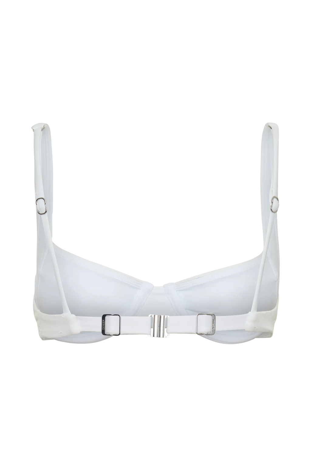 Abra Underwire Apex Bikini Top - White Textured Fabric