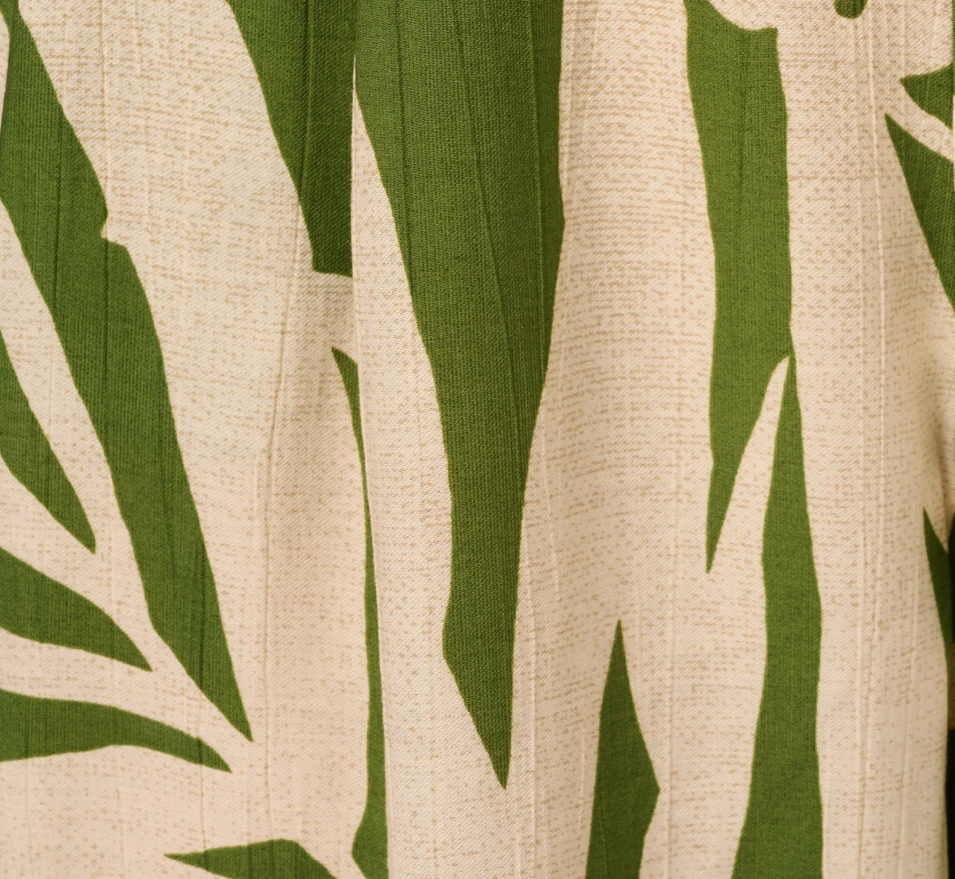 Sleeveless Palm Leaf Wide Leg Jumpsuit In Green Ivory
