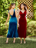 Sleeveless Midi Stretch Velvet Dress