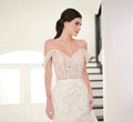 Watercolor Printed Organza Gown In Green Multi