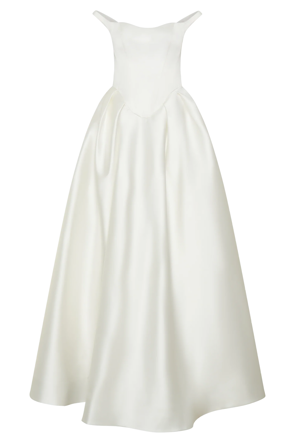 Willow Off Shoulder Satin Maxi Gown - White