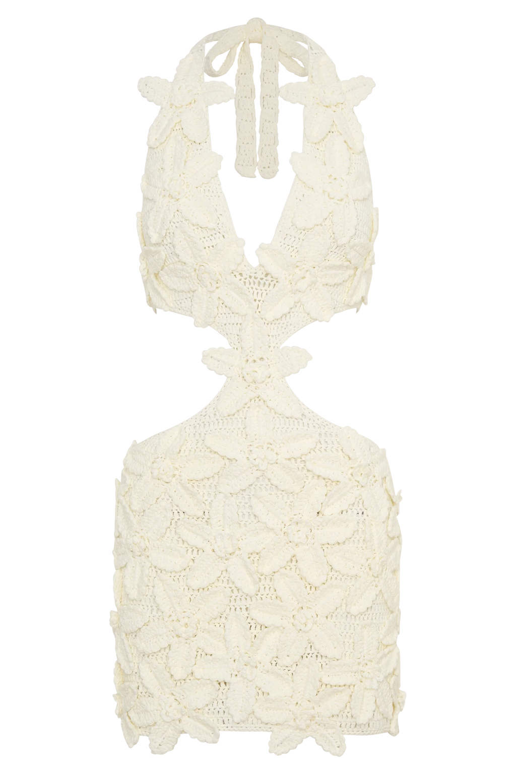 Jaylene Floral Crochet Mini Dress - White