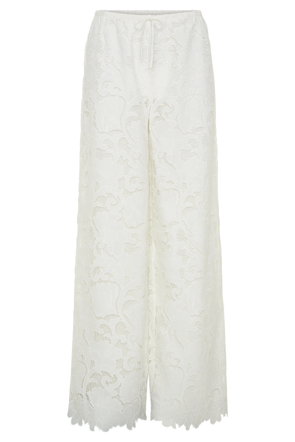 Tessa Broderie Straight Leg Pants - White