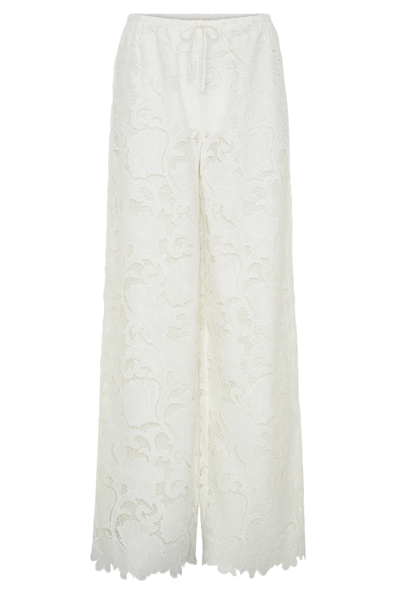 Tessa Broderie Straight Leg Pants - White