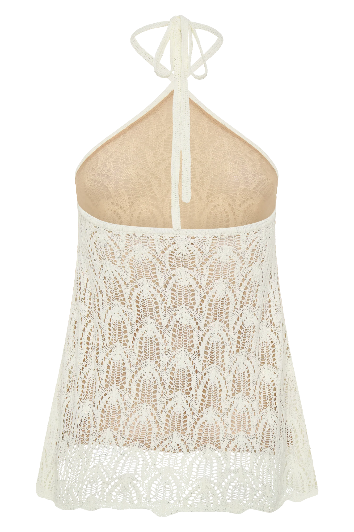 Corey Crochet Halter Neck Top - Ivory