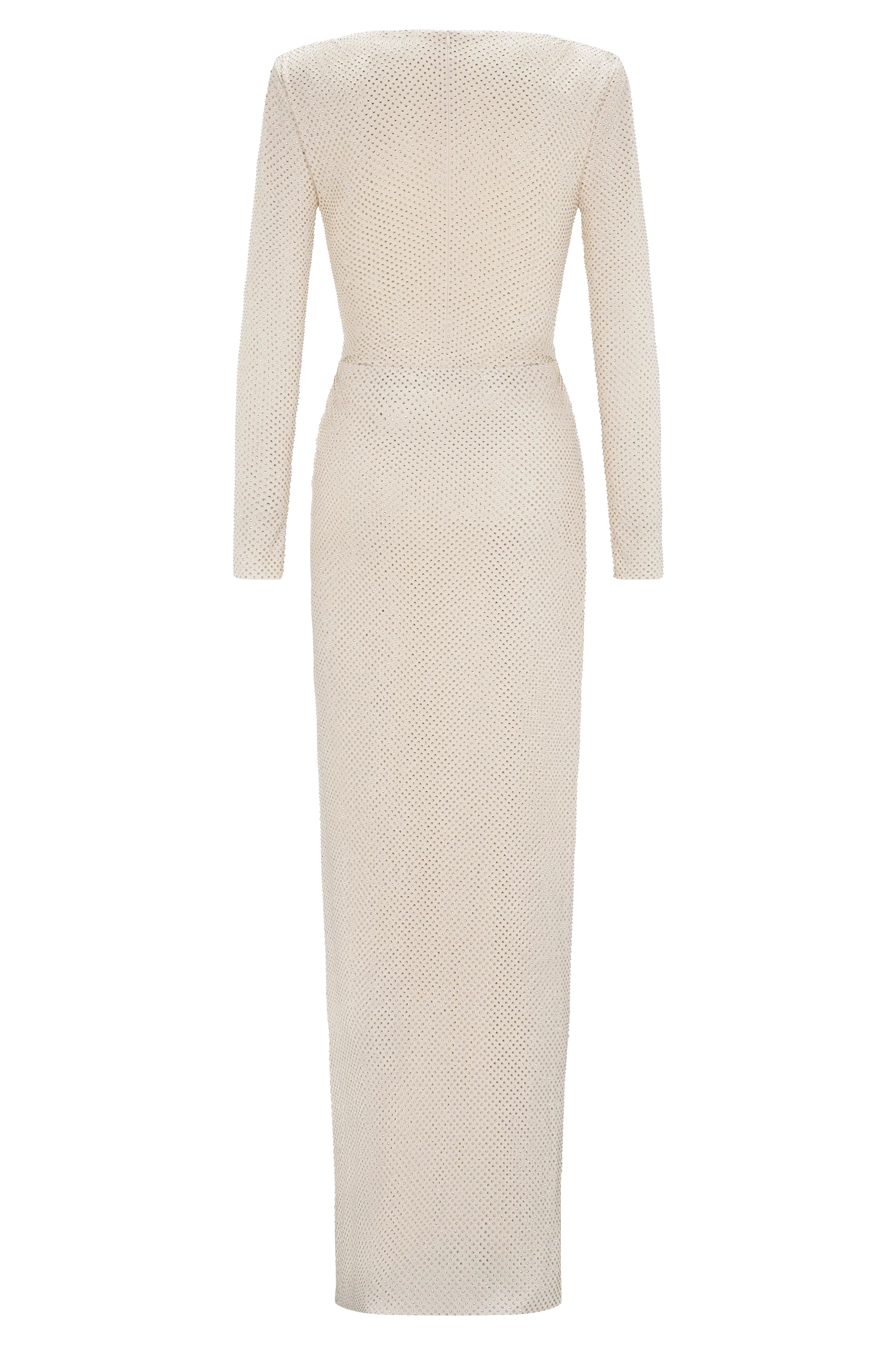 Deanna Long Sleeve Diamante Maxi Dress - Gold