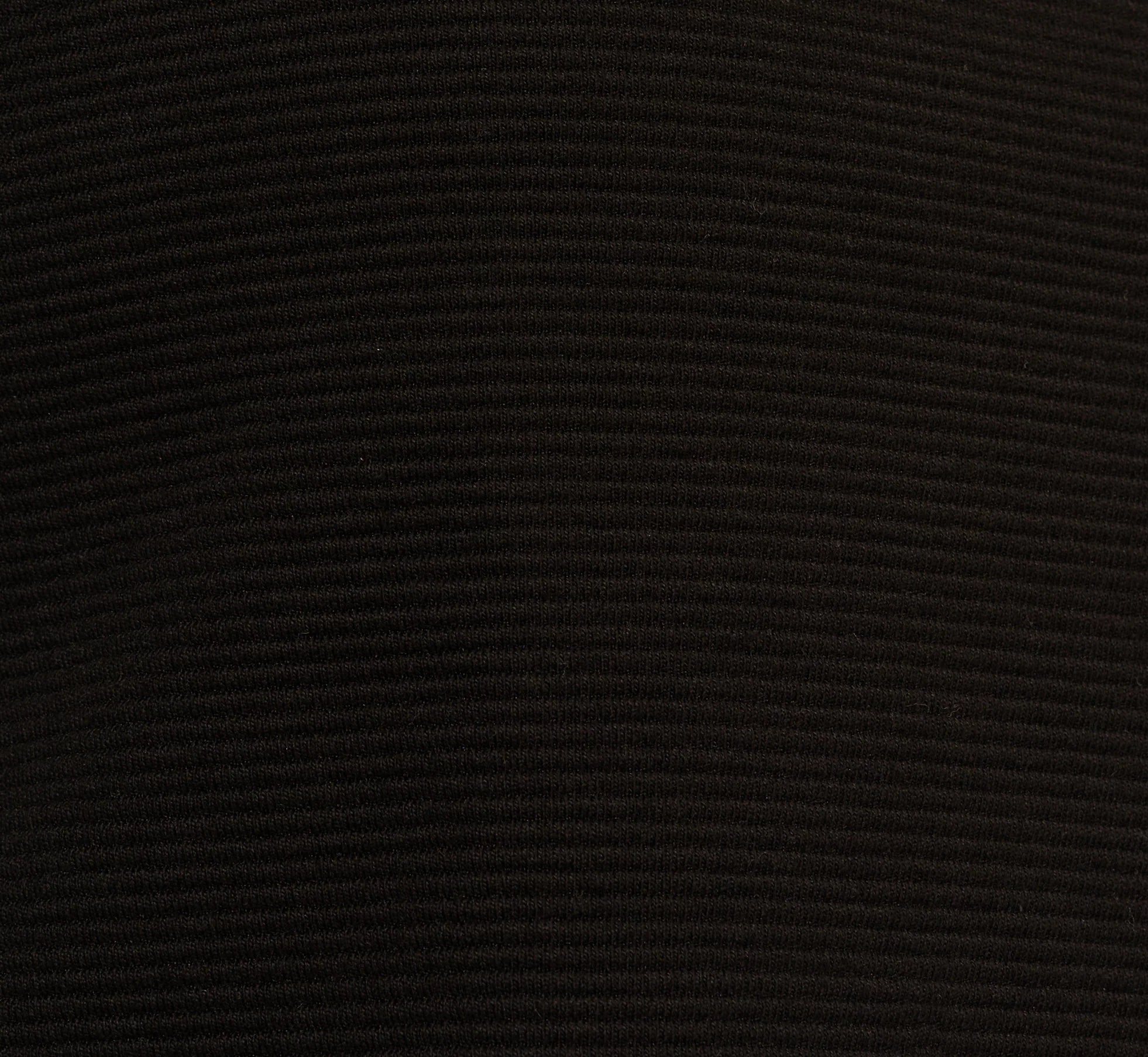 Three Quarter Sleeve Drop Shoulder Rib Knit Top In Black