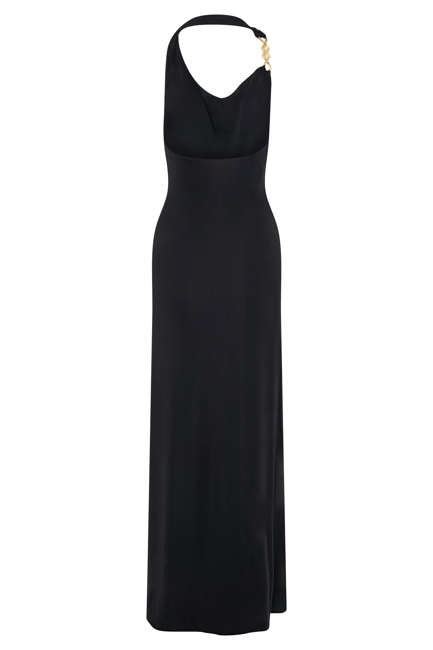 Khanh Slinky Halter Maxi Dress - Black