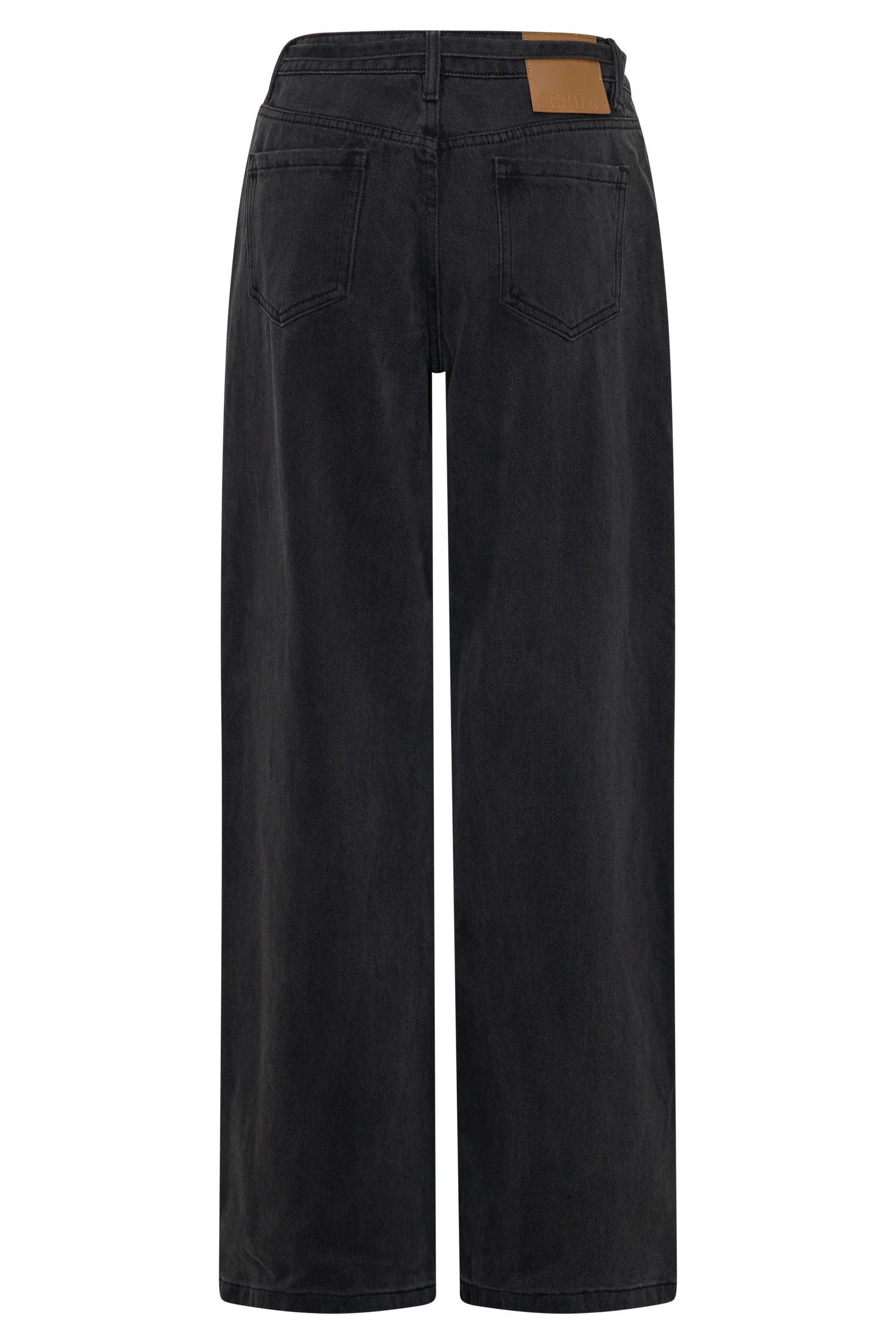 Perrie Mid Rise Straight Leg Tie Jeans - Washed Black