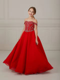 Hand-Beaded Chiffon Scoop Neck A-Line Gown