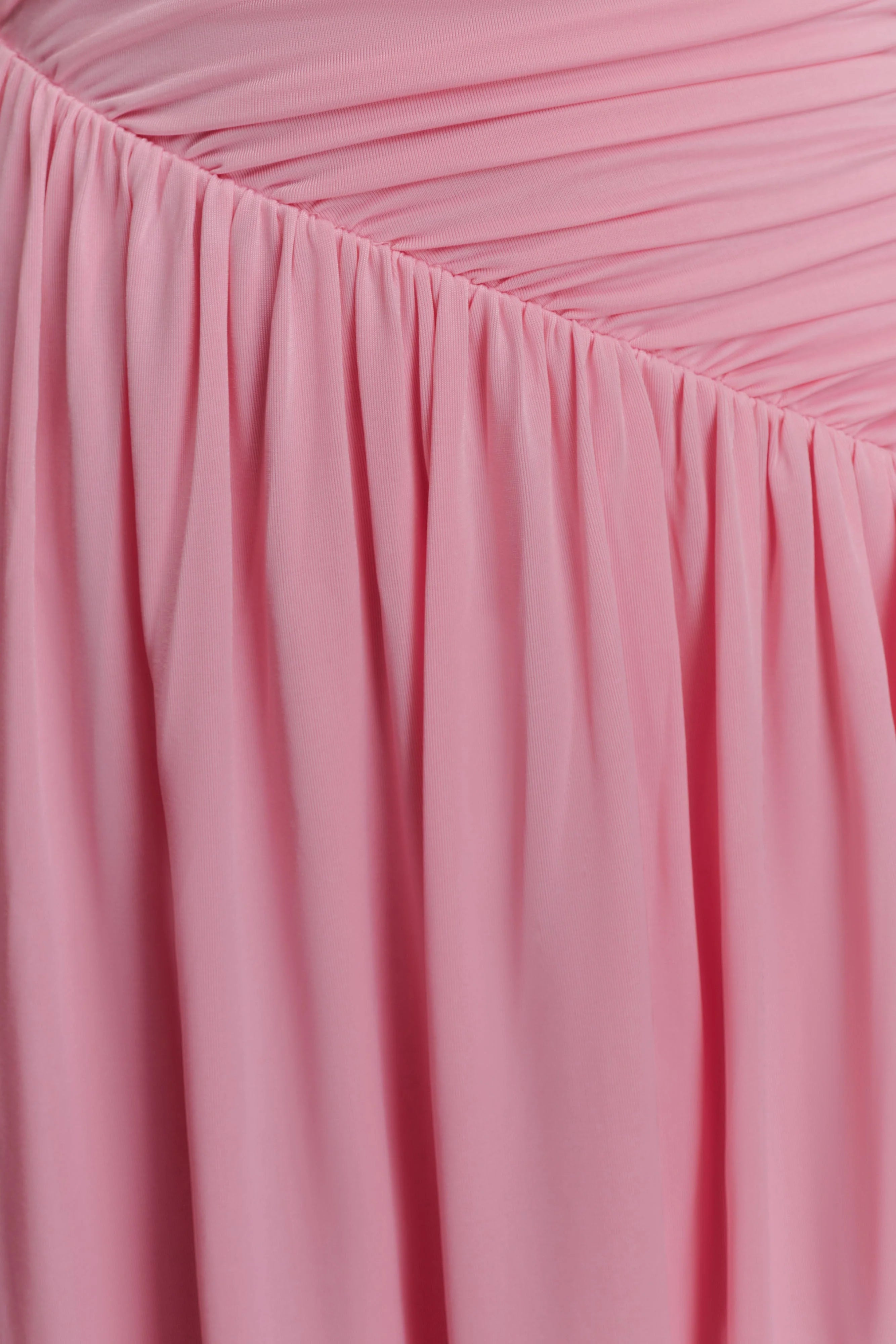 Ayeshya Slinky Asymmetric Maxi Dress - Candy Pink