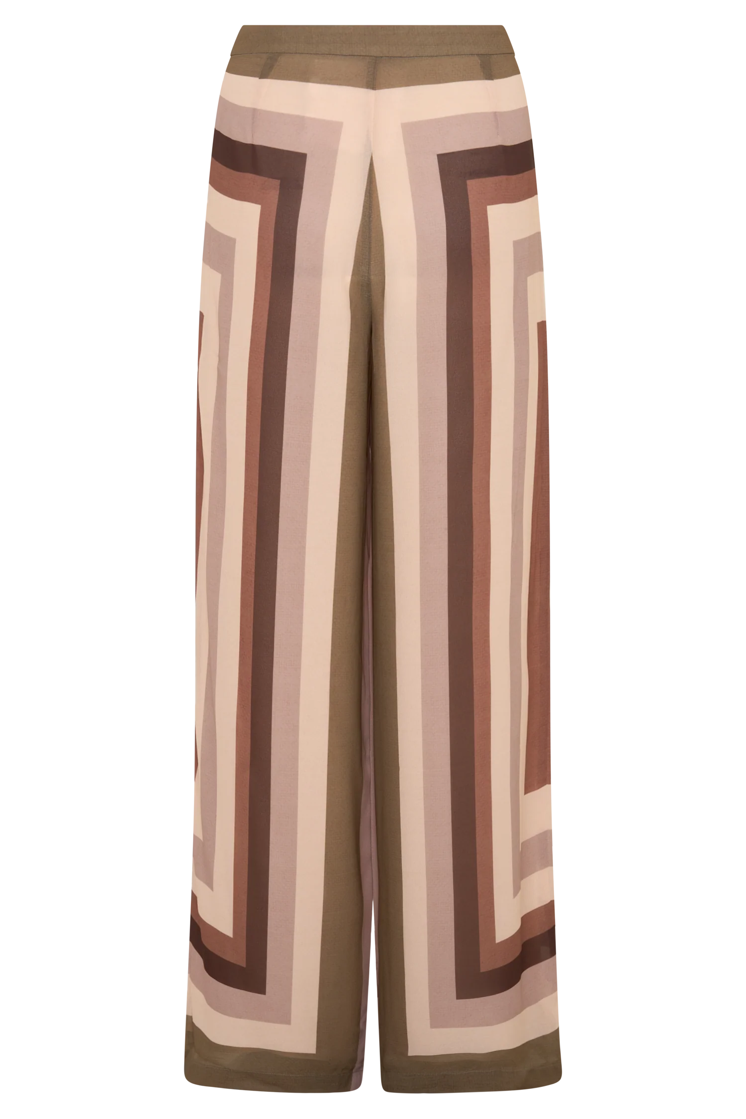 Rachel Chiffon Straight Leg Pants - Multi Stripe
