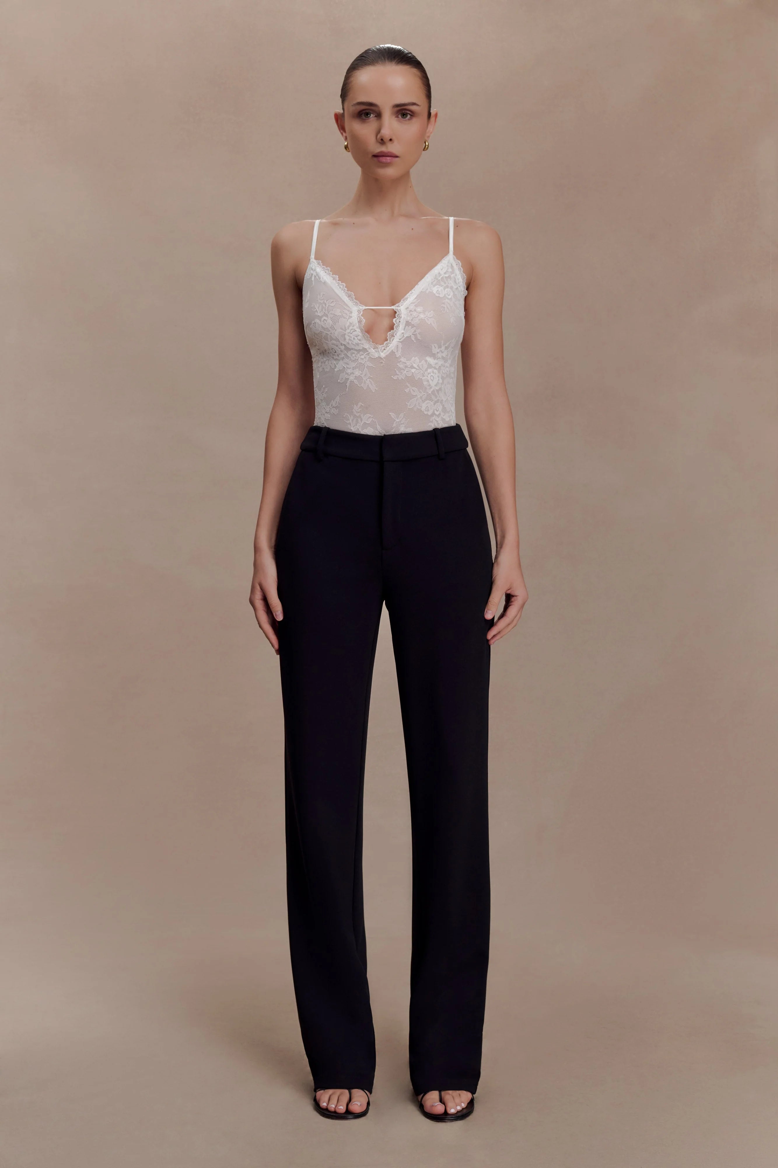 Maude Crepe Straight Leg Pants - Black