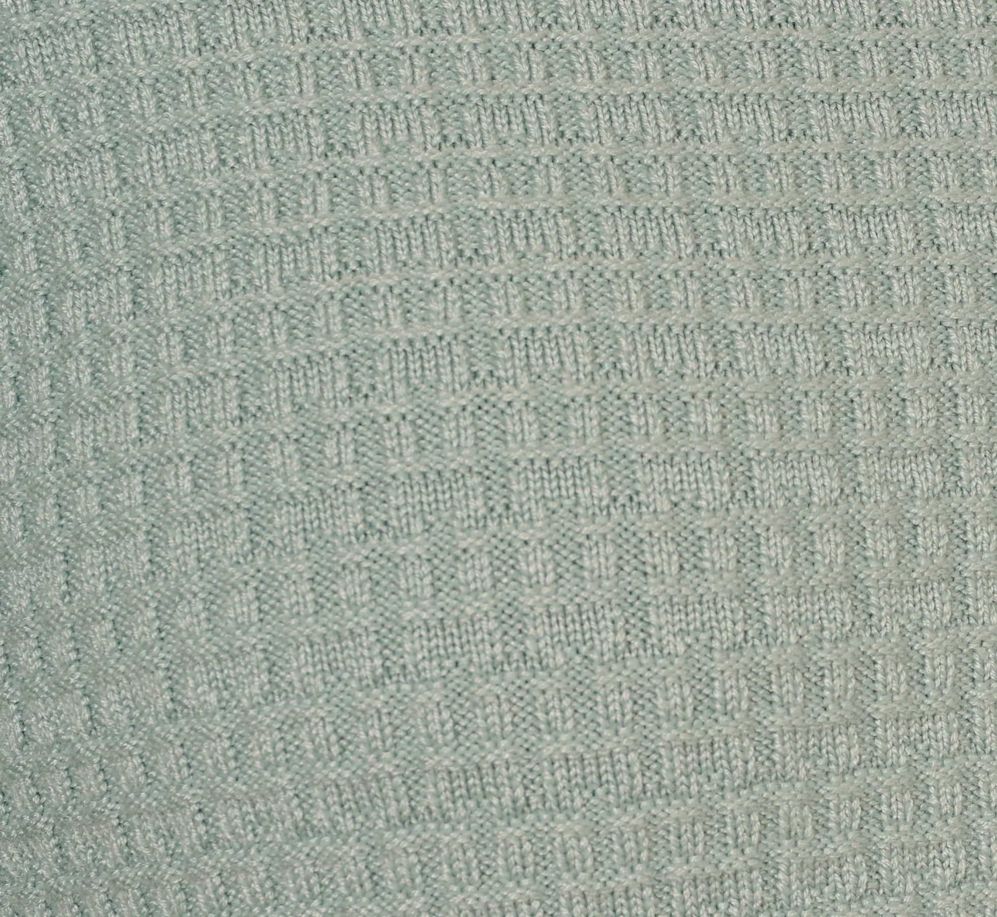 Waffle Knit Cardigan Sweater With Frayed Edges In Dusty Seamist