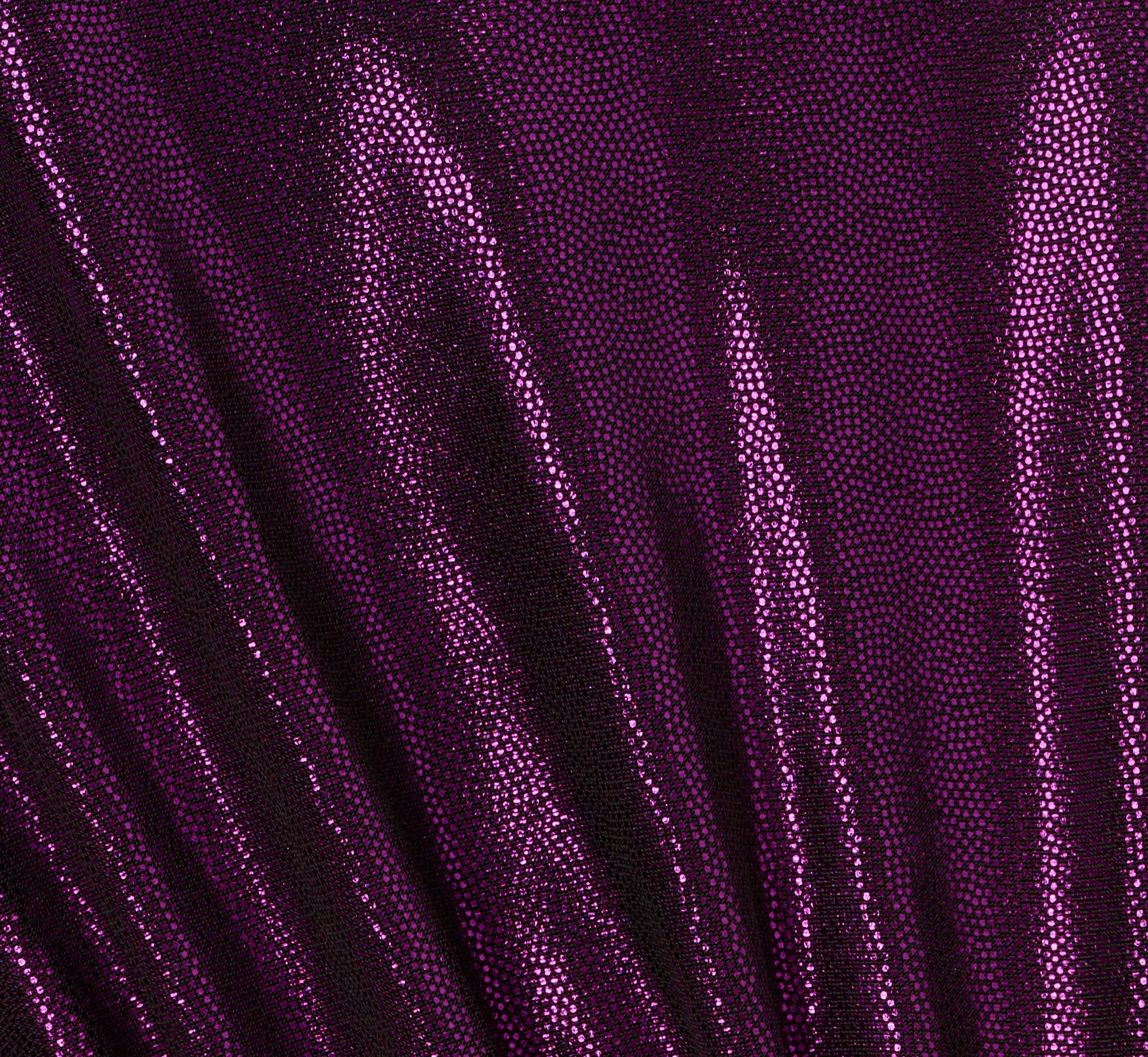 Plus Size Metallic Knit Long Sleeve Asymmetrical Dress With Ruched Details In Wild Orchid