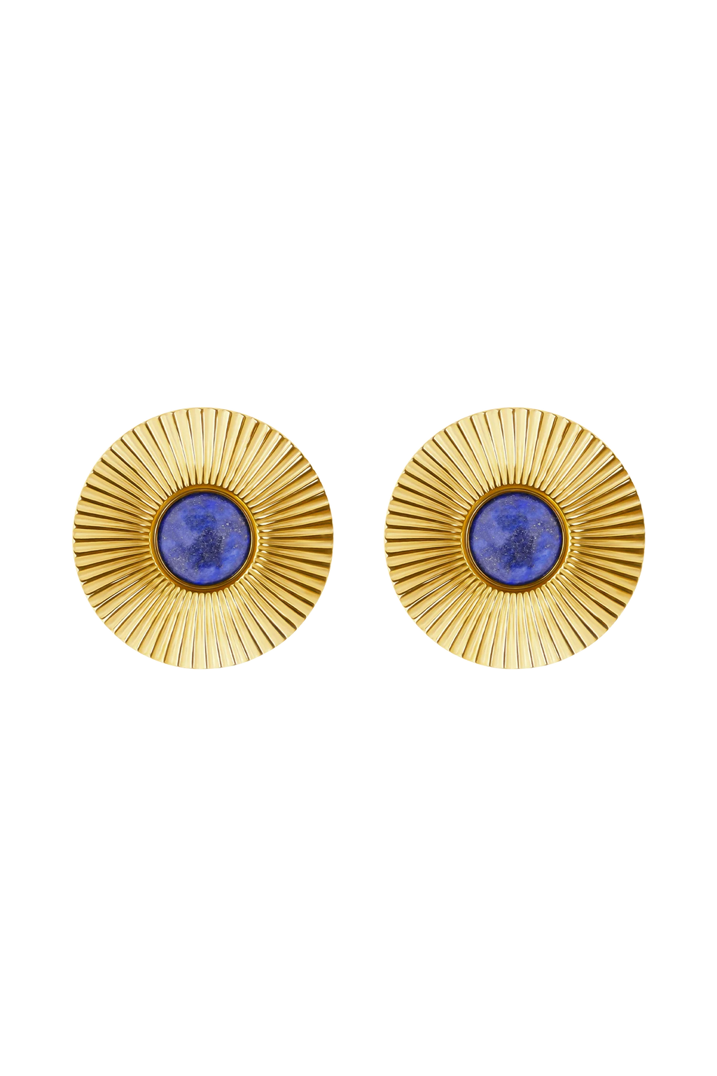 Maisie Round Gemstone Earrings - Gold