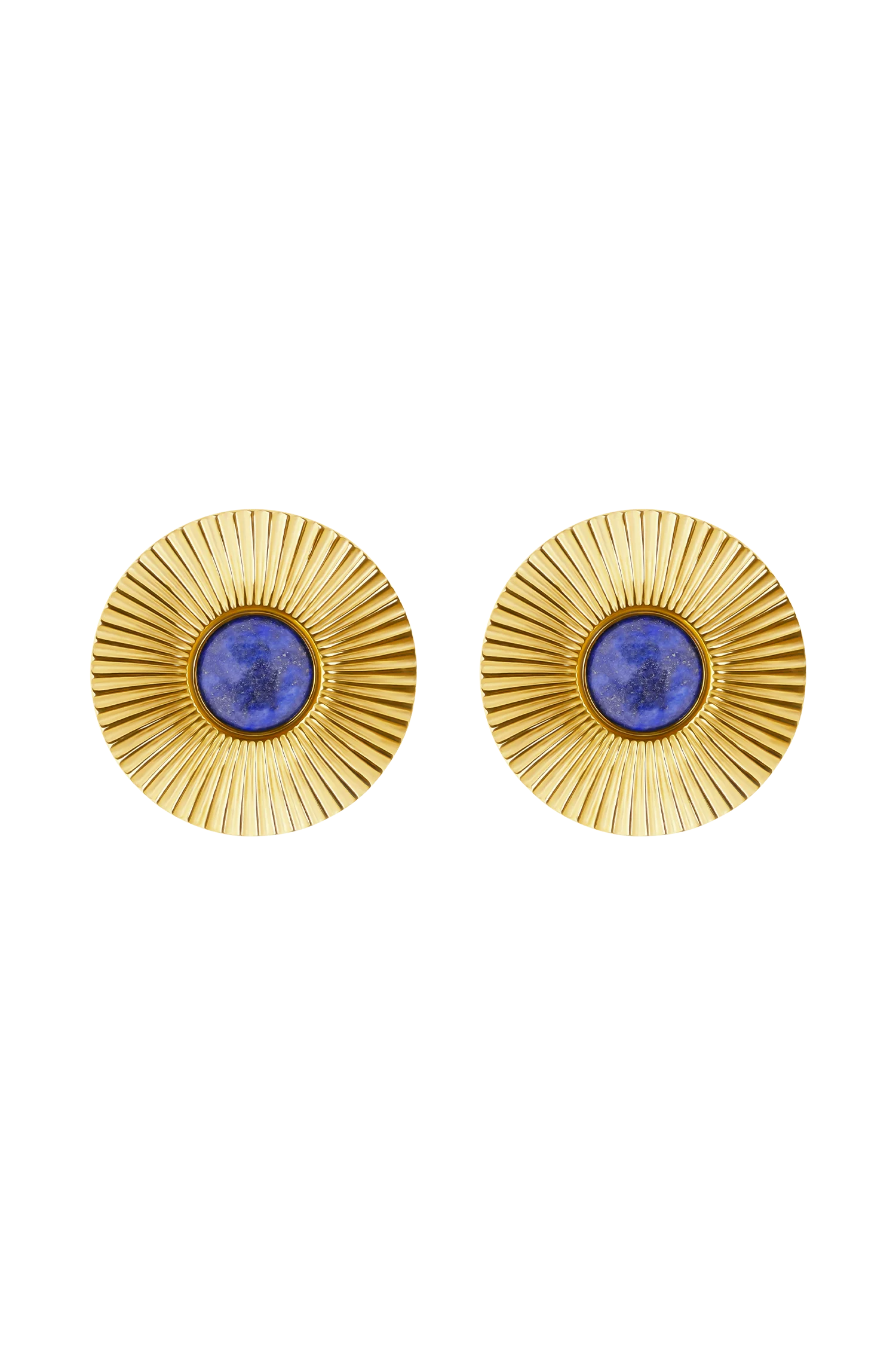 Maisie Round Gemstone Earrings - Gold