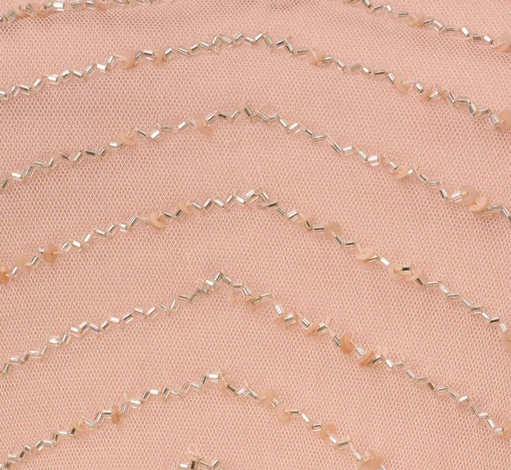 Art Deco Beaded Blouson Gown In Blush
